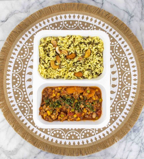 Chili con carne • wilde rijst • cashewnoten