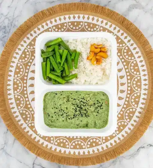 Groene curry • pandanrijst • boontjes • cashewnoten